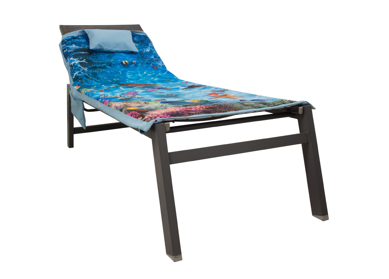 Lettino Mare Microfibra Lettino Con Cuscino E Tasche Modello Trip - Lettino - Mare