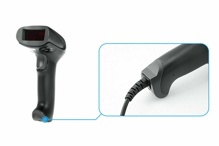 LETTORE CODICE A BARRE BARCODE SCANNER CON CAVO USB PISTOLA LASER Q-A202