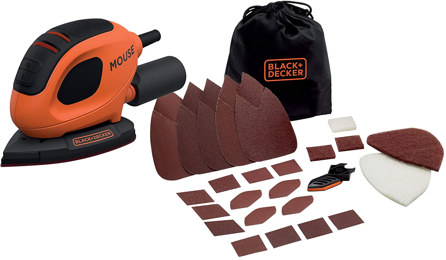 LEVIGATRICE MOUSE 55W CON 15 ACCESSORI E SOFTBAG BLACK+DECKER 