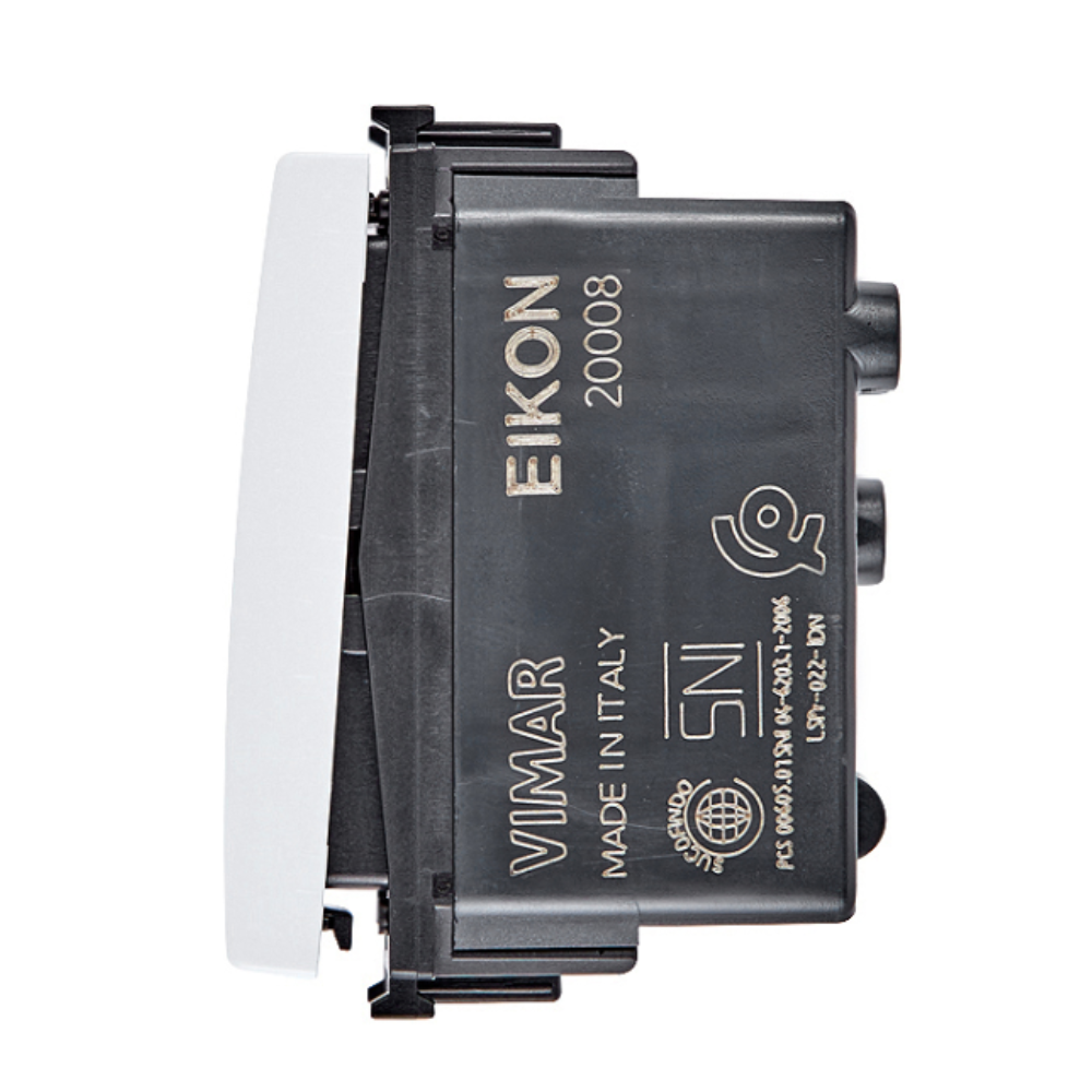 Vimar pulsante 1p no 10a illuminabile con tasto sostituibile serie eikon *** colore bianco, confezione 1