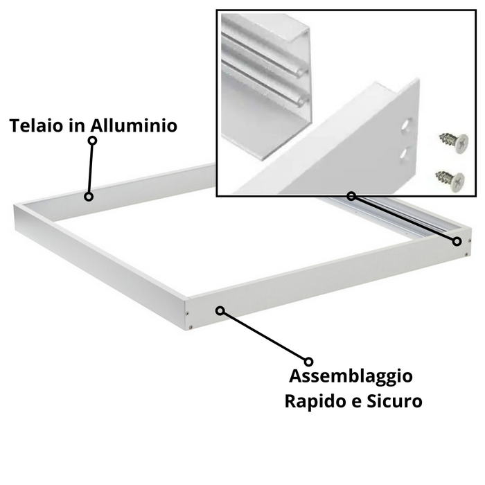 Cornice fissaggio pannello led 60x60 soffitto parete