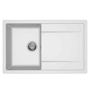 Lavello Elleci Incasso 1 vasca 79x50 Life 300 Granitek Bianco LG230068