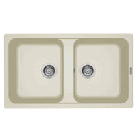 Lavello Elleci Incasso 2 vasche 86x50 Life 450 Granitek Bianco Antico LG245062