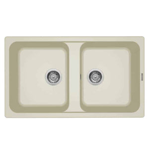 Lavello Elleci Incasso 2 vasche 86x50 Life 450 Granitek Bianco Antico LG245062