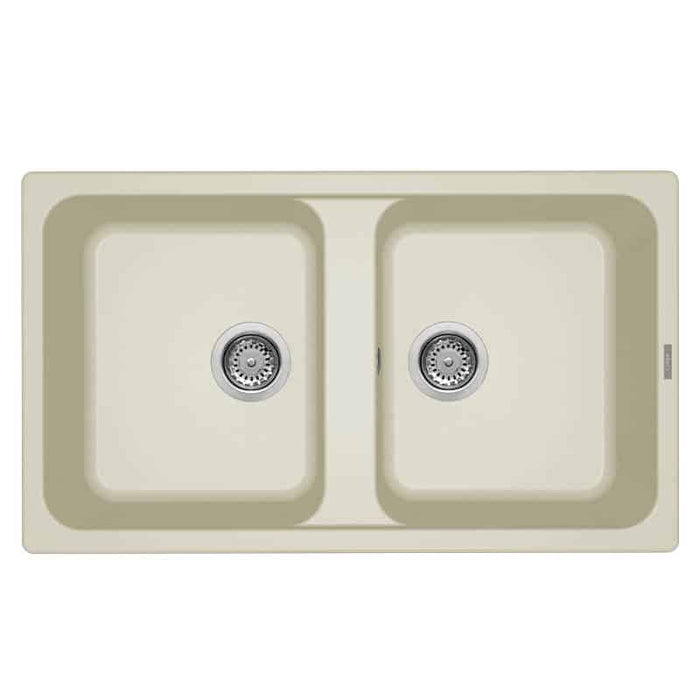 Lavello Elleci Incasso 2 vasche 86x50 Life 450 Granitek Bianco Antico LG245062