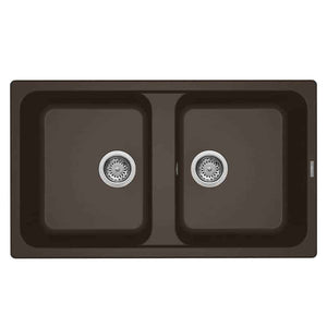 Lavello Elleci Incasso 2 vasche 86x50 Life 450 Granitek Espresso Marrone LG245078