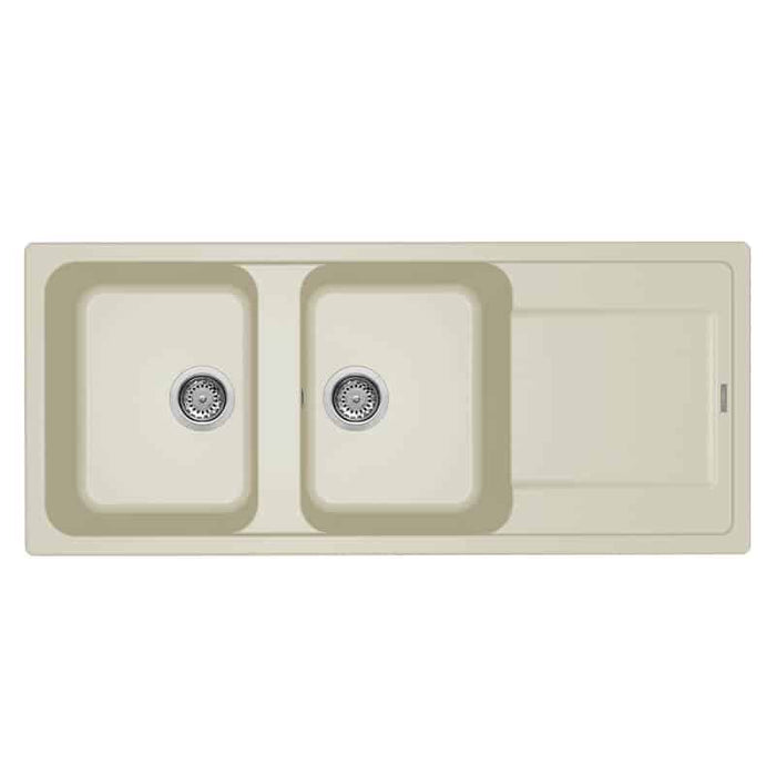 Lavello Elleci Incasso 2 vasche 116x50 Life 500 Granitek Bianco Antico LG250062