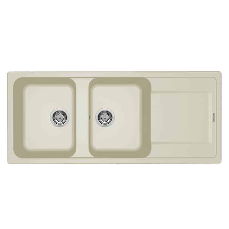 Lavello Elleci Incasso 2 vasche 116x50 Life 500 Granitek Bianco Antico LG250062