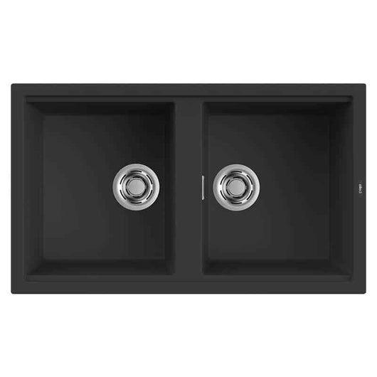 Lavello Elleci Incasso 2 vasche 86x51 Best 450 Granitek Nero LGB45040
