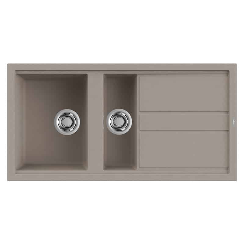 Lavello Elleci Incasso 2 vasche 100x51 Best 475 Granitek Grigio Tortora LGB47543