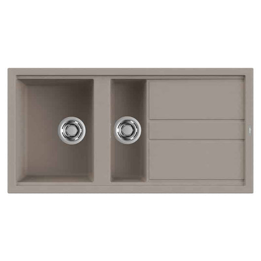 Lavello Elleci Incasso 2 vasche 100x51 Best 475 Granitek Grigio Tortora LGB47543