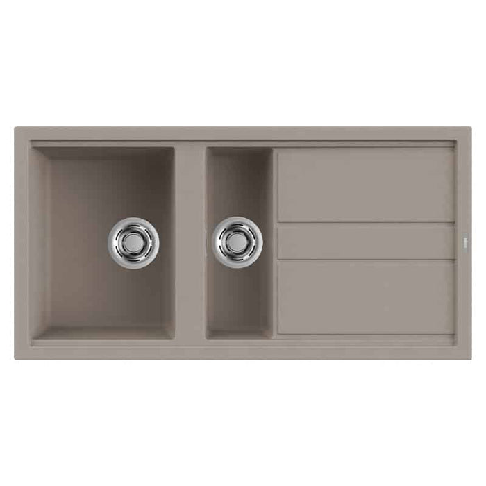 Lavello Elleci Incasso 2 vasche 100x51 Best 475 Granitek Grigio Tortora LGB47543
