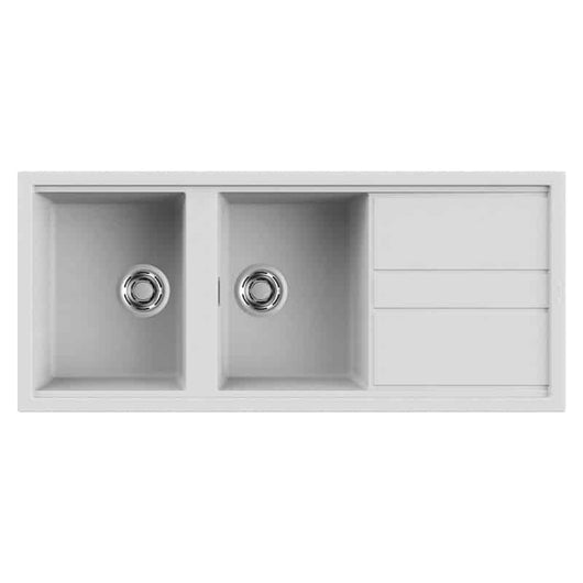 Lavello Elleci Incasso 2 vasche 116x51 Best 500 Granitek Bianco LGB50068