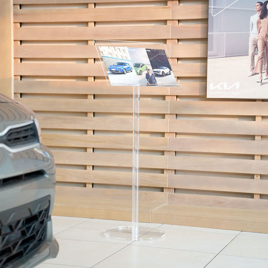 Leggio in plexiglass con portalibro A3