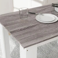 Tavolo da Pranzo Moderno in Legno per 4-6 Persone, 120x69x75cm, Grigio e Bianco