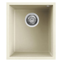 Lavello Elleci Incasso 1 vasca 38x44 Quadra 100 Sottotop Granitek Bianco Antico LGQ10062BSO