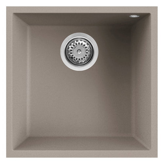 Lavello Elleci Incasso 1 vasca 44x44 Quadra 102 Sottotop Granitek Grigio Tortora LGQ10243BSO