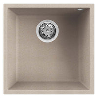 Lavello Elleci Incasso 1 vasca 44x44 Quadra 102 Sottotop Granitek Avena LGQ10251BSO