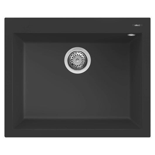 Lavello Elleci Incasso 1 vasca 61x50 Quadra 110 Granitek Nero LGQ11040