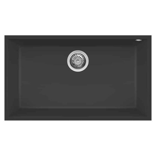 Lavello Elleci Incasso 1 vasca 76x44 Quadra 130 Sottotop Granitek Nero LGQ13040BSO