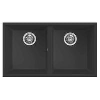 Lavello Elleci Incasso 2 vasche 76x43,5 Quadra 350 Sottotop Granitek Nero LGQ35040BSO