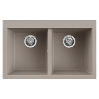 Lavello Elleci Incasso 2 vasche 79x50 Quadra 350 Granitek Grigio Tortora LGQ35043