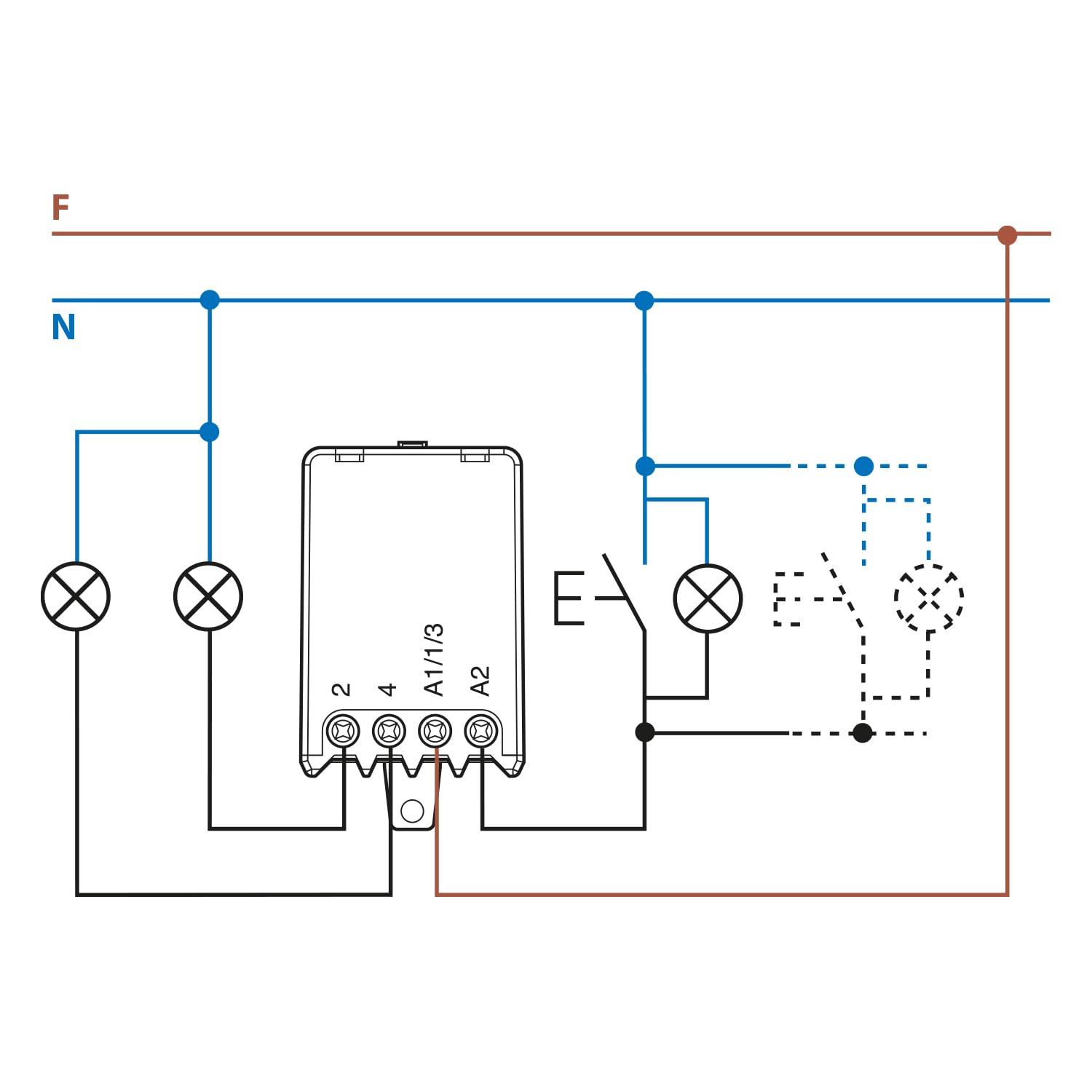 Relè interruttore elettromeccanico impulsi circuito bobina finder