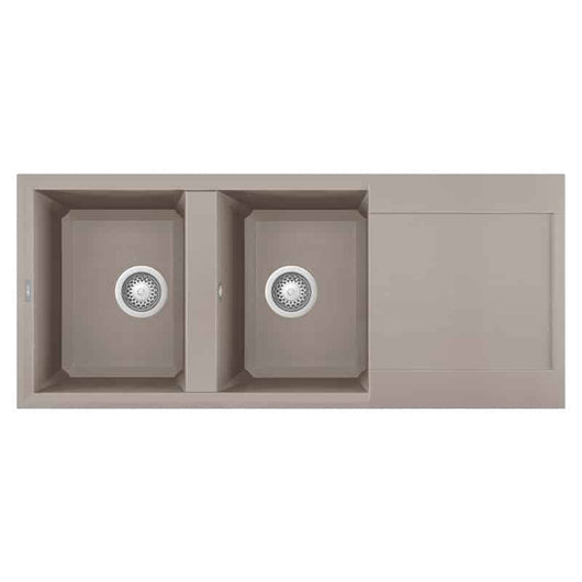 Lavello Elleci Incasso 2 vasche 116x50 Easy 500 Granitek Grigio Tortora LGY50043