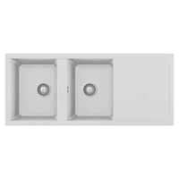 Lavello Elleci Incasso 2 vasche 116x50 Easy 500 Granitek Bianco LGY50068