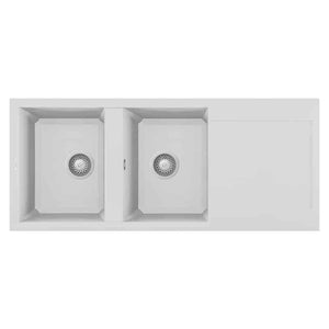 Lavello Elleci Incasso 2 vasche 116x50 Easy 500 Granitek Bianco LGY50068