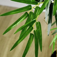 Bambù Artificiale XXL 1,15H m albero artificiale 730 Foglie dense realistiche Vaso Incluso Nero Verde