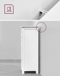 Mobiletto da bagno con piedini contenitore con 4 cassetti 30 x 30 x 82 cm per soggiorno cucina e corridoio bianco 12_0006505