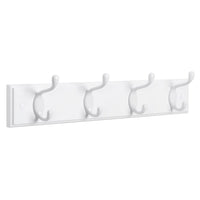 Appendiabiti da parete appendiabiti con 4 ganci per cappelli sciarpe ombrelli chiavi 40 cm per ingresso bagno bianco 12_0003150