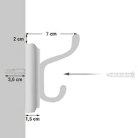 Appendiabiti da parete appendiabiti con 4 ganci per cappelli sciarpe ombrelli chiavi 40 cm per ingresso bagno bianco 12_0003150