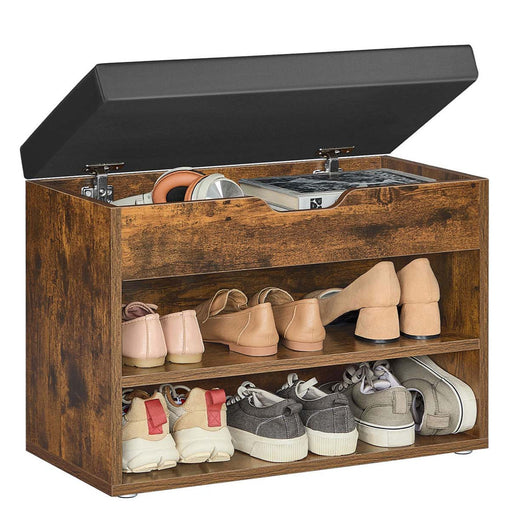 Panca scarpiera scarpiera con seduta imbottita panca ingresso con 3 scomparti e seduta imbottita 30 x 60 x 44 cm per ingresso camera da letto soggiorno beige naturale 12_0004089