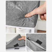 Panca portascarpe mobile da ingresso panca contenitore con 15 scomparti seduta imbottita portata 200 kg bianco e grigio 12_0004115