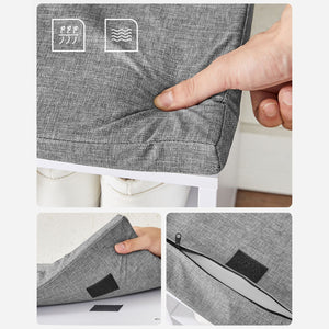 Panca portascarpe mobile da ingresso panca contenitore con 15 scomparti seduta imbottita portata 200 kg bianco e grigio 12_0004115