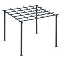 Gazebo Pergola da Giardino 3x3m Decorabile con Rampicanti in Metallo Nero