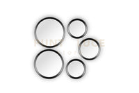 VIVIEN SET 5 SPECCHI DIAMETRI ASSORTITI CON CORNICE PLASTICA NERA