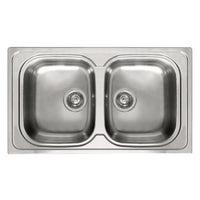 Lavello Elleci Incasso 2 vasche 86x50 Sky 450 Satinata Inox LIK450SAC