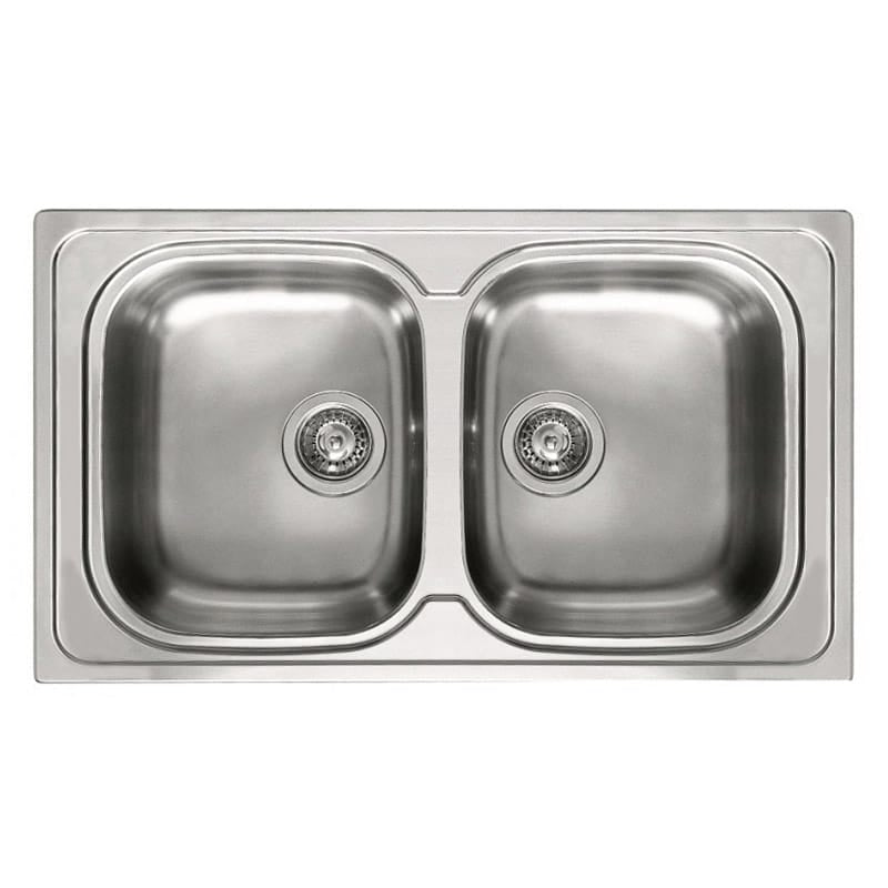Lavello Elleci Incasso 2 vasche 86x50 Sky 450 Satinata Inox LIK450SAC