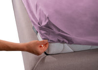 Completo Lenzuola In 100% Cotone In Tinta Unita Made In Italy - Maxi - Lilla