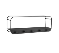 LINDA MENSOLA APPENDI ABITI CON RIPIANO IN METALLO NERO 50X18CM