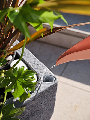 Vaso Quadrato Effetto Pietra Lithos, Auto Irrigante Con Serbatoio D'acqua - Dimensioni: 40 cm coloreBianco LITHOS40BIANC