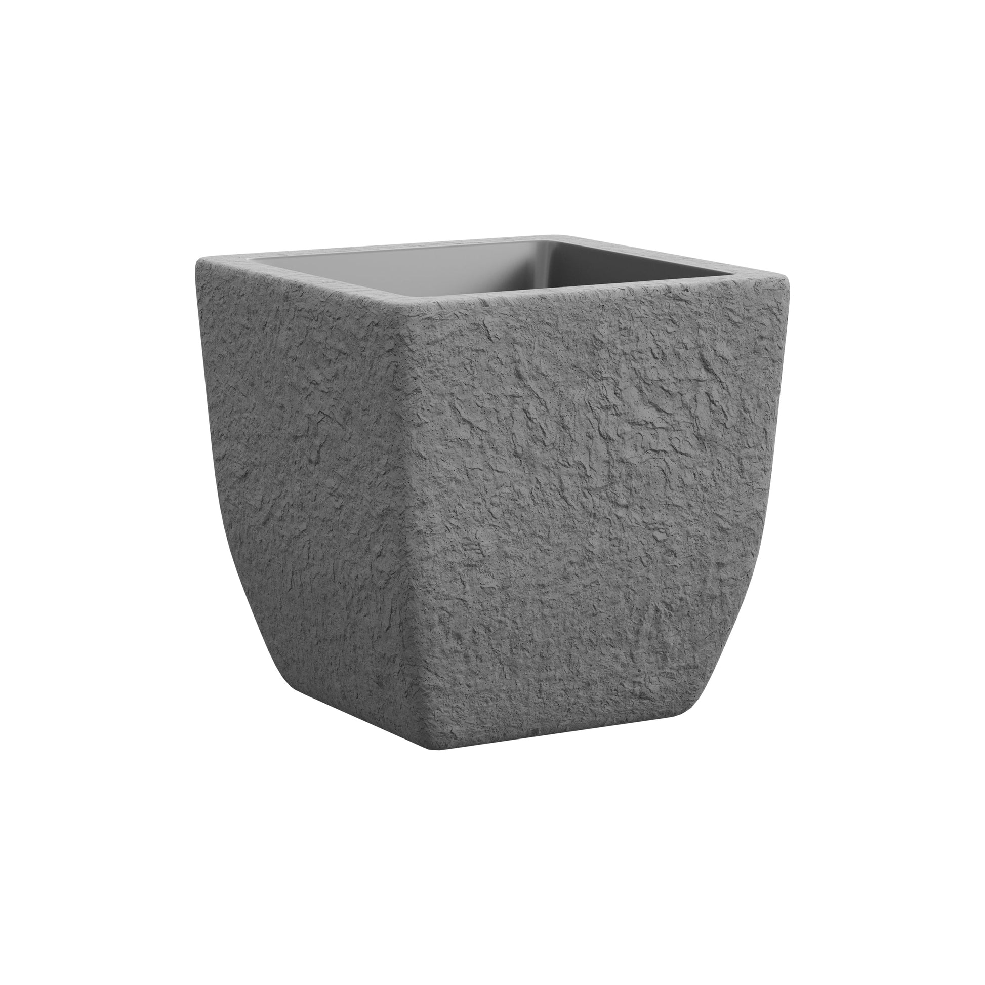 Tera vaso quadrato effetto pietra  40 cm Lithos, auto irrigante con serbatoio d'acqua