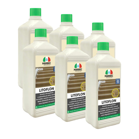 Protettivo antimacchia per cemento, pietre arenarie LITOFLON   1LTx6Pz