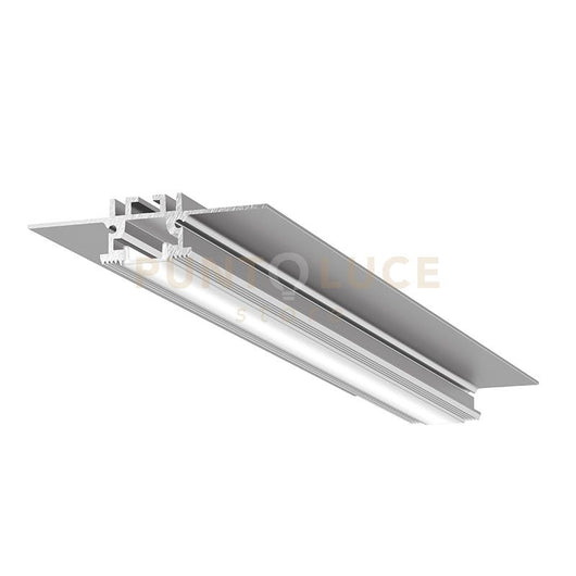 LIVERPOOL FM- SISTEMA MODULARE SEZIONABILE AD INACASSO E SCOMPARSA PIU DIFFUSORE TRASPARENTE COLORE ARGENTO OSSIDATO MT 2