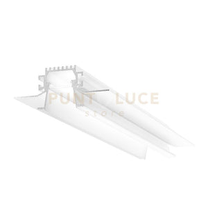 LIVERPOOL RG -  SISTEMA MODULARE SEZIONABILE AD INACASSO E SCOMPARSA PIU DIFFUSORE 20mm RIENTRATO TRASPARENTE COLORE BIANCO MT 2