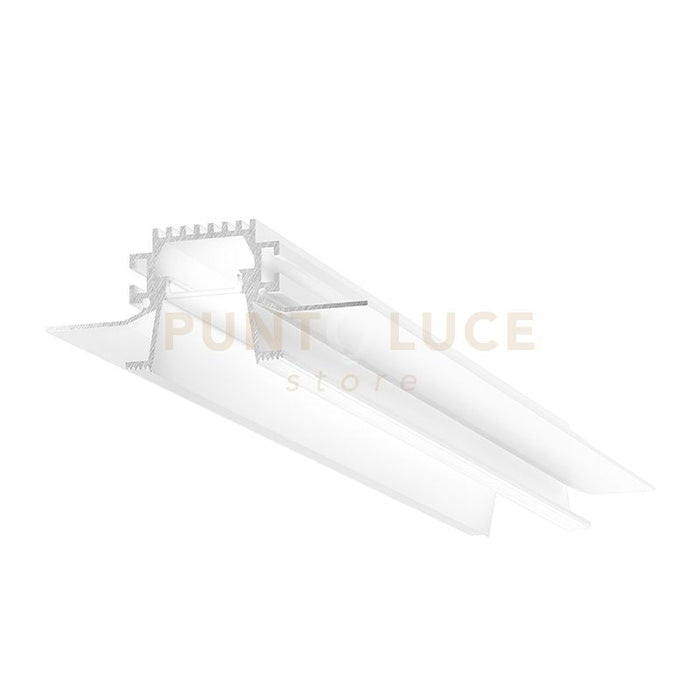 LIVERPOOL RG -  SISTEMA MODULARE SEZIONABILE AD INACASSO E SCOMPARSA PIU DIFFUSORE 20mm RIENTRATO TRASPARENTE COLORE BIANCO MT 2