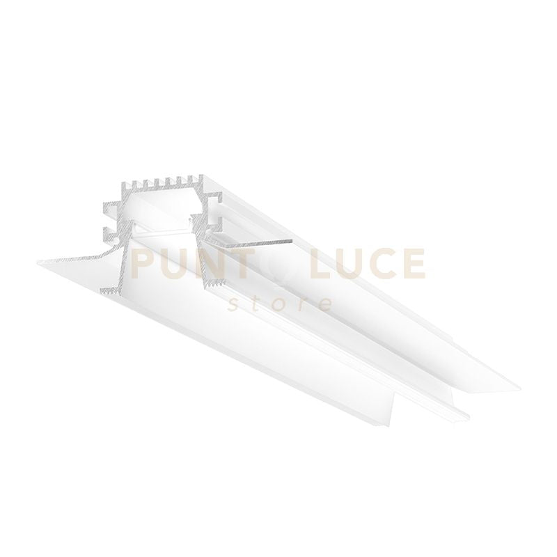 LIVERPOOL RG -  SISTEMA MODULARE SEZIONABILE AD INACASSO E SCOMPARSA PIU DIFFUSORE 20mm RIENTRATO TRASPARENTE COLORE BIANCO MT 2